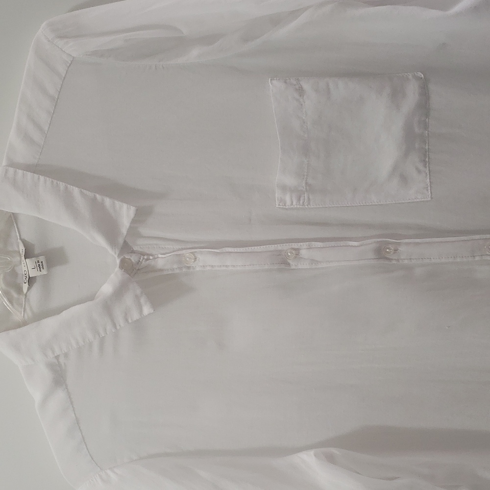 Sheer Lightweight Cotton Viscose Comfort Classic White Shirt Tunic - Picture 2 of 12